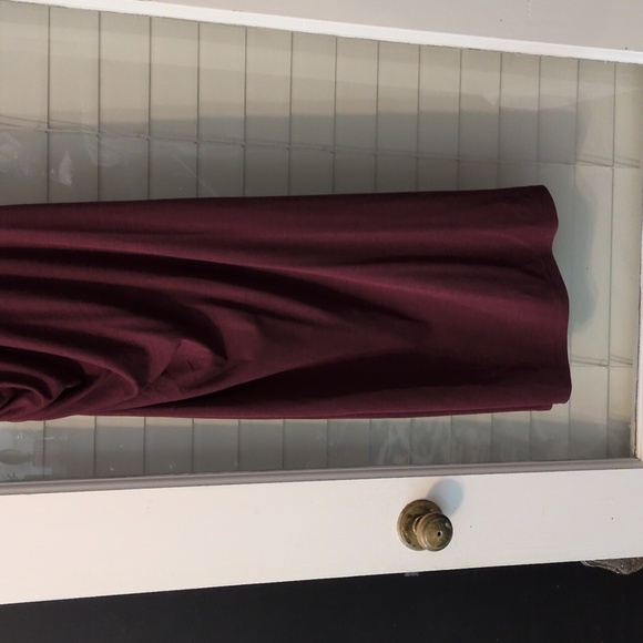 Brass Shirred Midi Dress Black Cherry - Picture 5 of 6